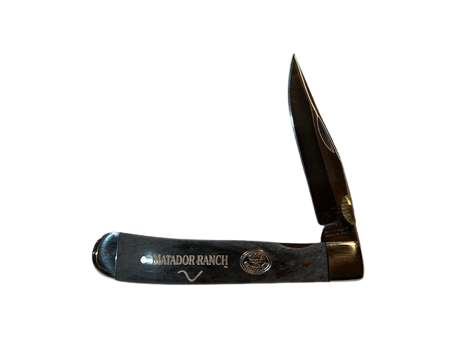 Moore Maker Gray Bone Easy Open Locking Single Blade Trapper