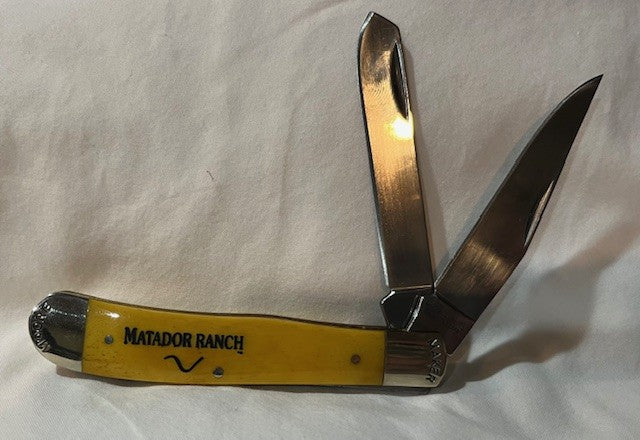 Moore Maker Bone Handle Bolster Engraved Trapper- #5202EB