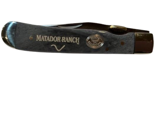 Moore Maker Gray Bone Easy Open Locking Single Blade Trapper
